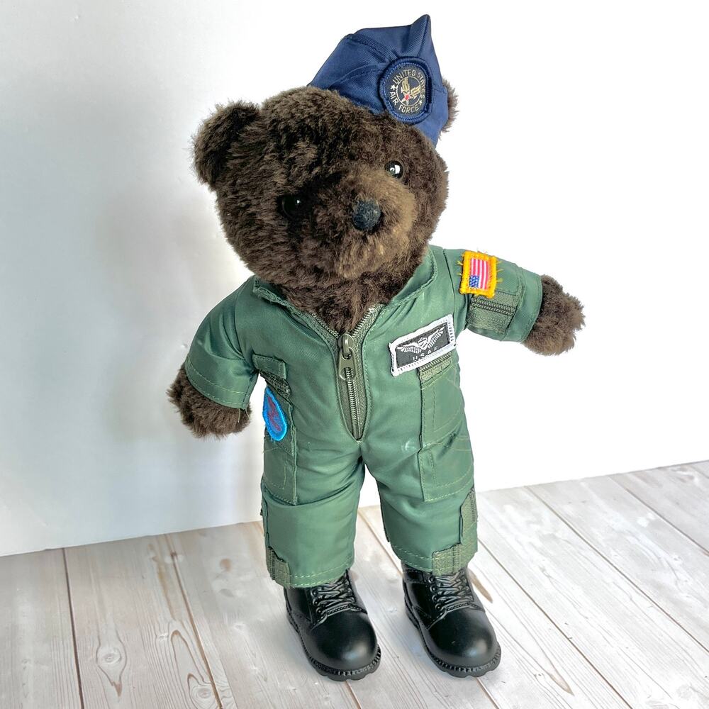 Vintage Bear Forces of America USAF US Air Force Military Teddy Bear 11.75" Tall